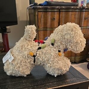 NWT Pottery Barn Holiday Dog Pillow With Crocheted Bulbs